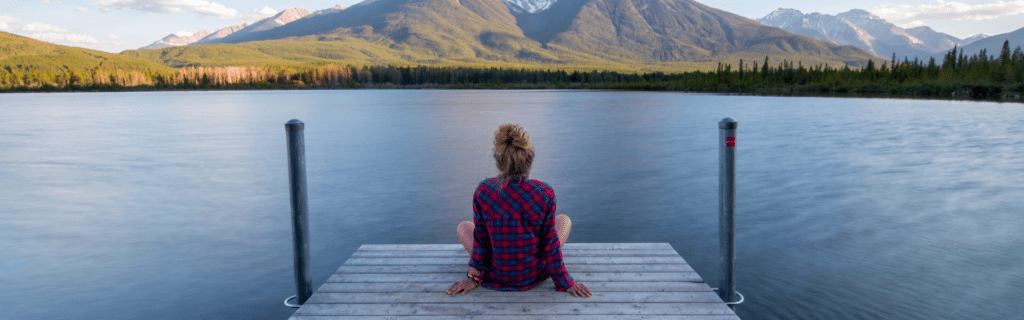 Woman realizing she didn't lose herself after her divorce